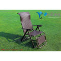 Chaise pliable confortable, chaise de plage de rotin, chaise extérieure de rotin de haut dossier